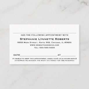Elegant Professional Appointment Card / Black