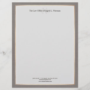 Elegant Professional Attorney Gold Border Custom Letterhead