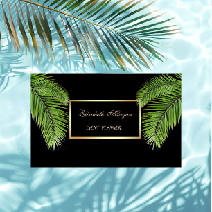 Elegant Professional ,Black,Frame,Palm Tree Business Card