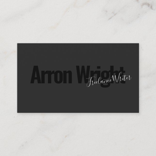 Elegant Professional Black Modern Business Card (Front)