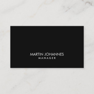 Elegant Professional Black Plain Business Card