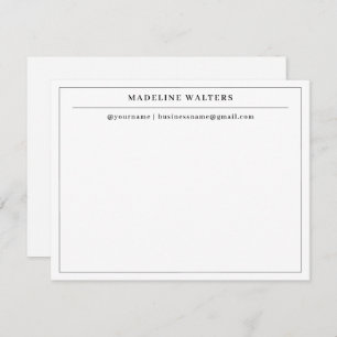 Elegant Professional Black White Monogram Border Card