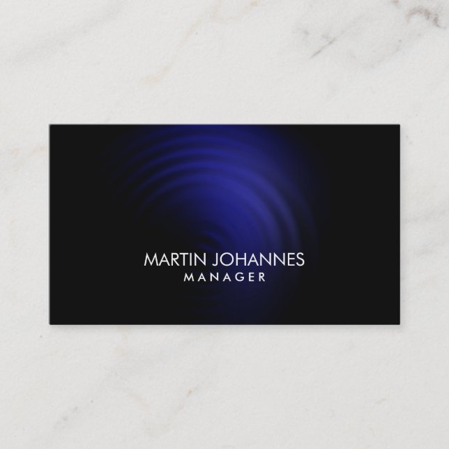 Elegant Professional Blue Black Business Card (Front)