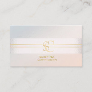 Elegant  Professional Blush Pearl Monogram Business Card