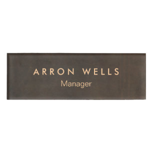 Elegant Professional Brown  Name Tag