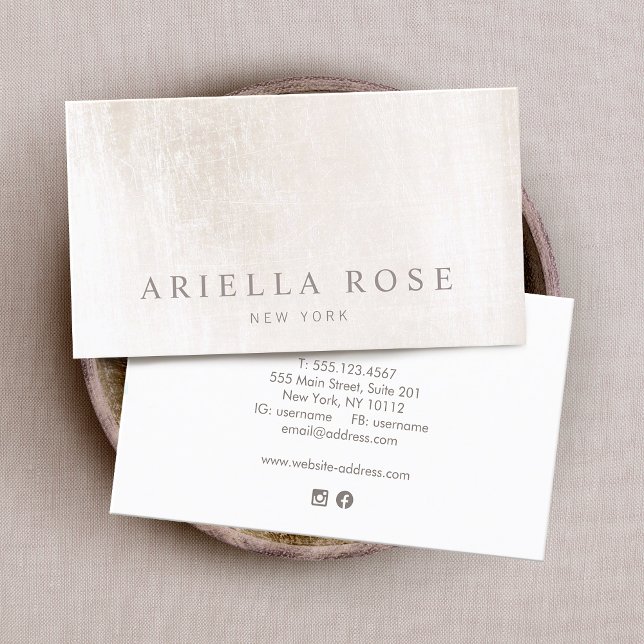 Elegant Professional Brushed White Marble  Business Card (Creator Uploaded)
