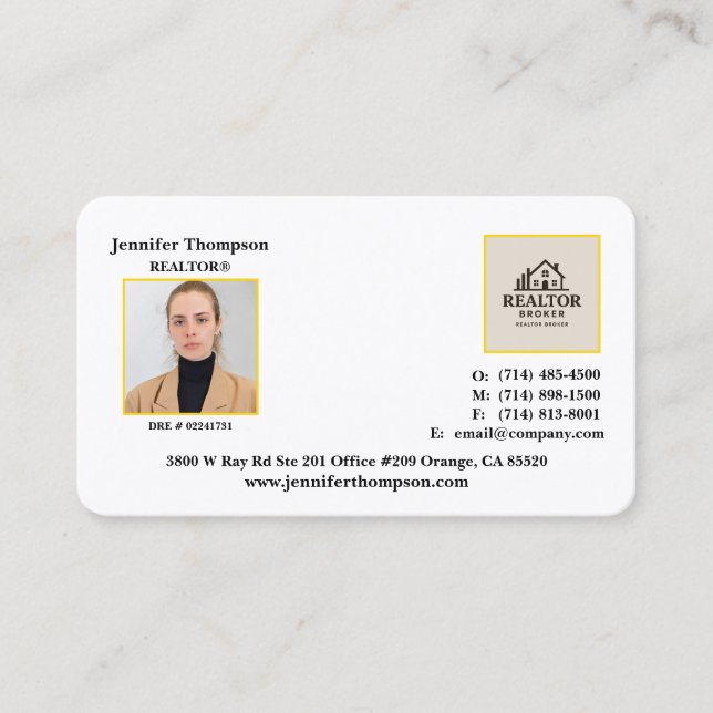 Elegant Professional Business Card For Realtors (Front)