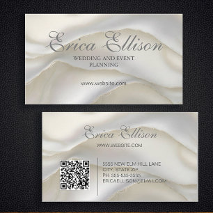 Elegant Professional Business QR Code Pearl Card