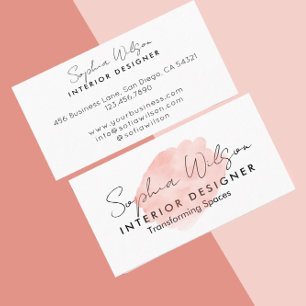 Elegant Professional Business Watercolor Signature Business Card