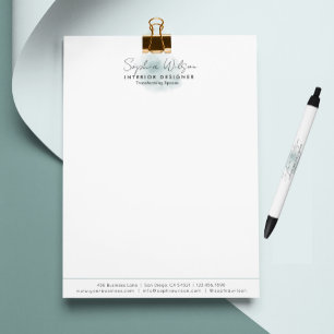 Elegant Professional Business Watercolor Signature Custom Letterhead