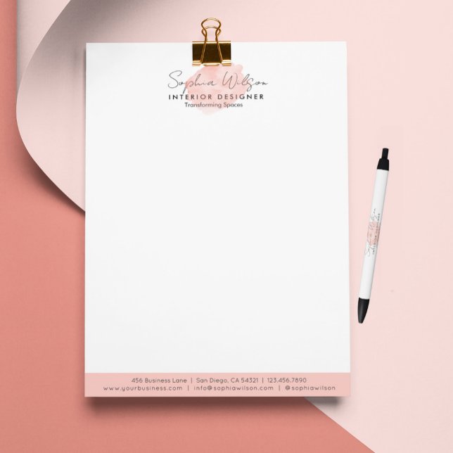 Elegant Professional Business Watercolor Signature Custom Letterhead (Creator Uploaded)