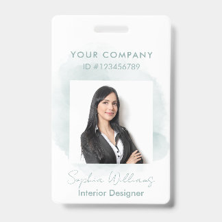 Elegant Professional Business Watercolor Signature ID Badge