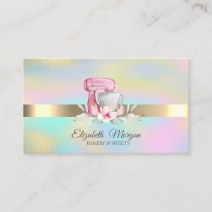 Elegant Professional Cake Mixer Flower Bakery Business Card