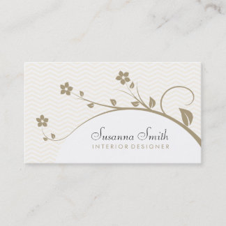 Elegant professional card with flowers and chevrón
