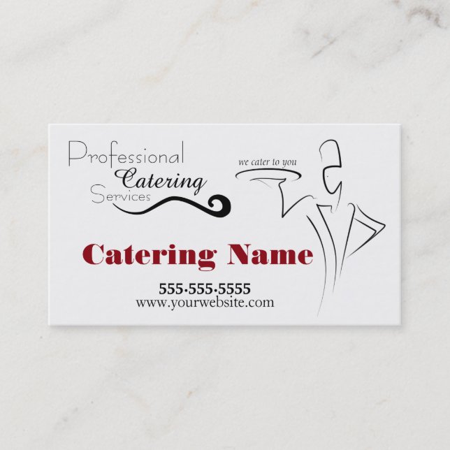 Elegant Professional Catering Business Cards (Front)