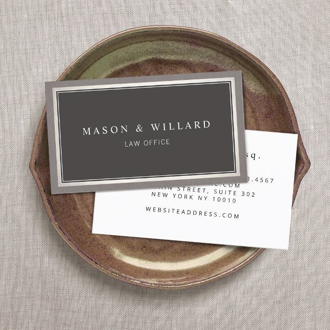 Elegant Professional Charcoal Grey Business Card (Creator Uploaded)