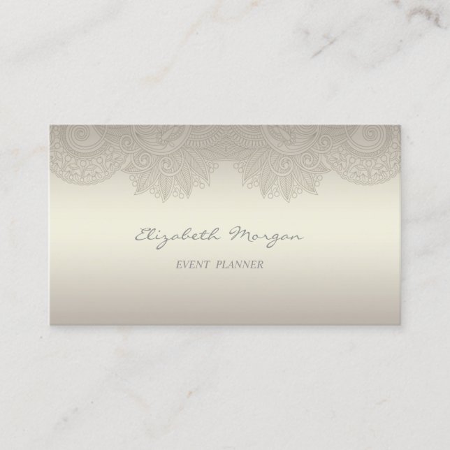 Elegant  Professional Charming  Luminous,Lace Business Card (Front)