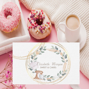 Elegant Professional  Circles Cake Mixer Leaves Business Card