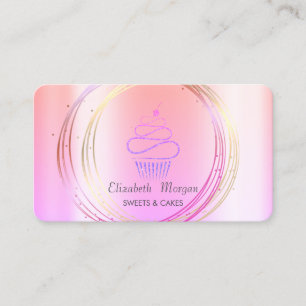 Elegant Professional Circles Glitter Cupcake  Business Card