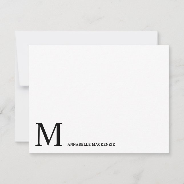 Elegant Professional Classic Corner Black Monogram Card (Front)