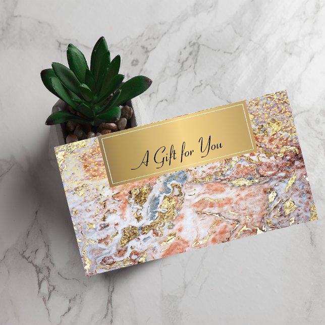 Elegant Professional Colourful Marble Gold Confett Discount Card (Creator Uploaded)