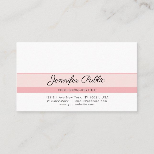 Elegant Professional Creative Design Pink Modern Business Card (Front)