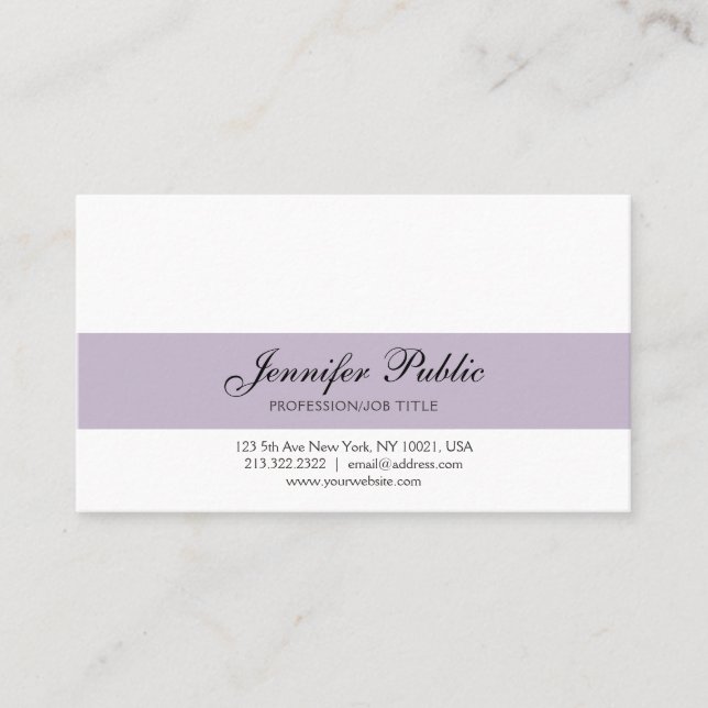 Elegant Professional Creative Design Violet Modern Business Card (Front)