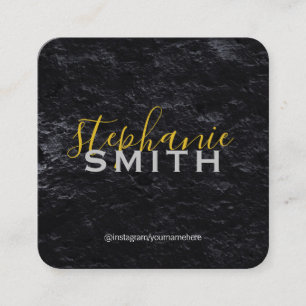 Elegant Professional Cursive / Slate Square Business Card