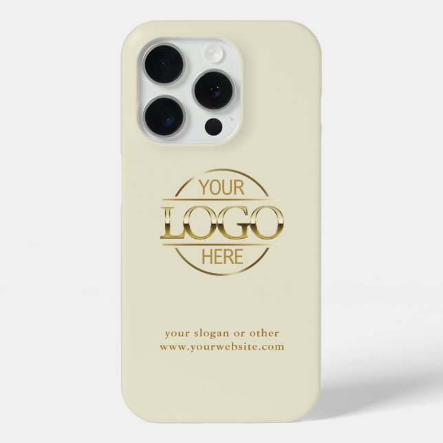 Elegant Professional Custom Beige Business Logo Case-Mate iPhone Case (Back)