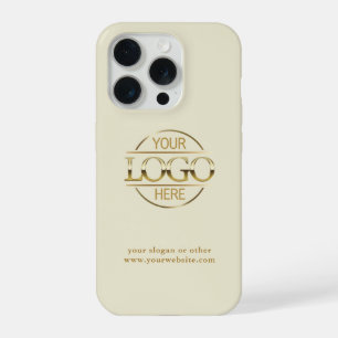 Elegant Professional Custom Beige Business Logo iPhone 15 Pro Case