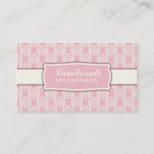 Elegant Professional Damask Floral Pattern Salon Business Card