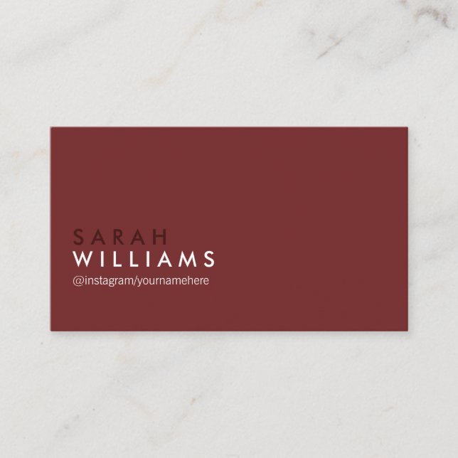 Elegant  Professional Deep Red Grey Business Card (Front)