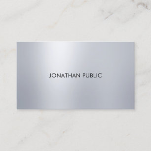Elegant Professional Design Silver Look Modern Top Business Card