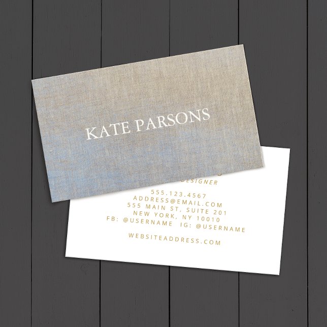 Elegant Professional Designer Minimalistic Linen  Business Card (Creator Uploaded)