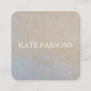 Elegant Professional Designer Minimalistic Linen  Square Business Card