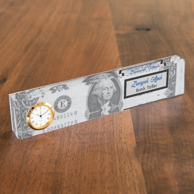 Elegant Professional Dollar One Money Front  Nameplate (Side)