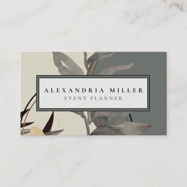 Elegant Professional Earthy Zen Watercolor Business Card (Front)