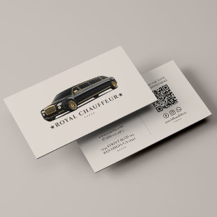 Elegant Professional Executive Limo Chauffeur Sand Business Card