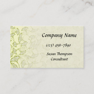 Elegant Professional Falling Ginkgo Leaves Business Card