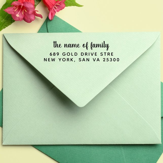 Elegant Professional Family Name & Contact  Self-inking Stamp (Creator Uploaded)