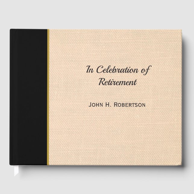 Elegant Professional Faux Tweed Retirement Guest Book (Front)