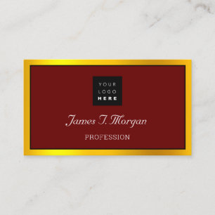 Elegant Professional Frame Logo Black Burgund Gold Business Card