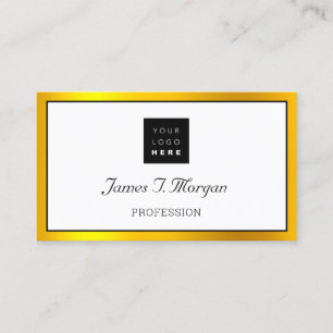 Elegant Professional Framed Logo Black White Gold Business Card