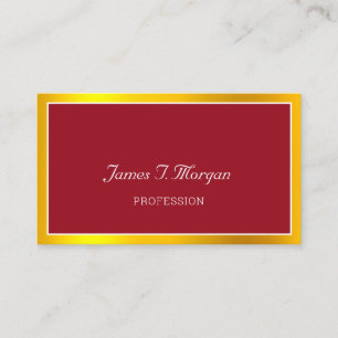 Elegant Professional Framed VIP Red White Golden Business Card