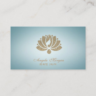 Elegant Professional Glitter Lotus Flower Women Business Card