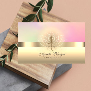 Elegant Professional Glitter Yoga Girl,Lotus Business Card