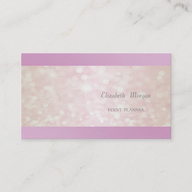 Elegant Professional Glittery Bokeh Business Card (Front)