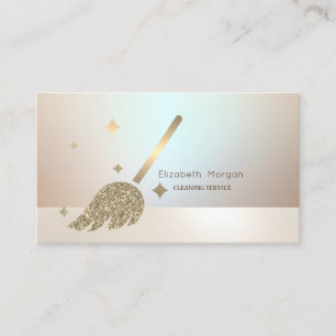 Elegant Professional Gold Broom  Business Card