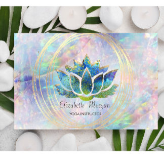 Elegant Professional,Gold Circles Lotus Opal Business Card