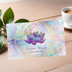 Elegant Professional,Gold Circles Lotus Opal  Business Card